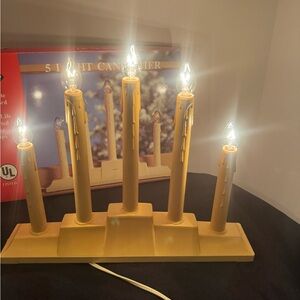 Vintage 1980s GEM 5-Light Candolier – Window Candle Set – WORKS - with box!